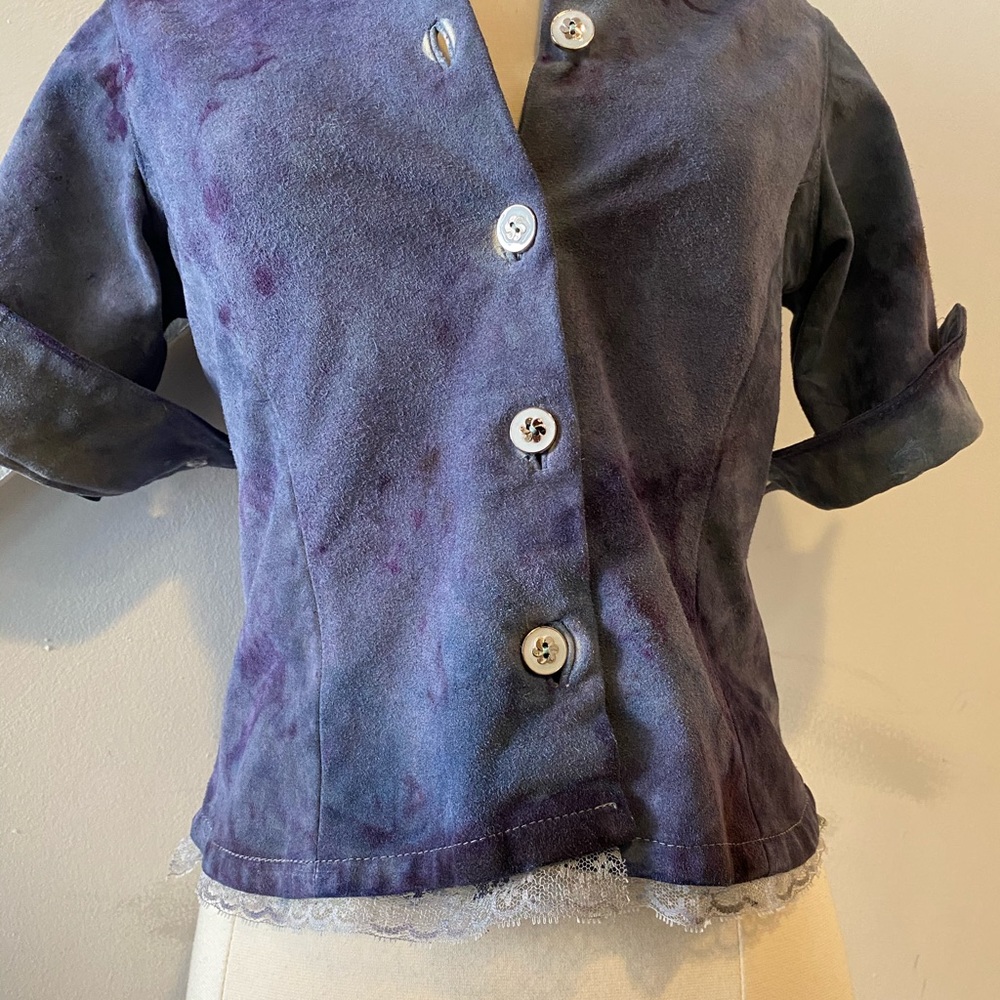 Suede 3/4 sleeve jacket